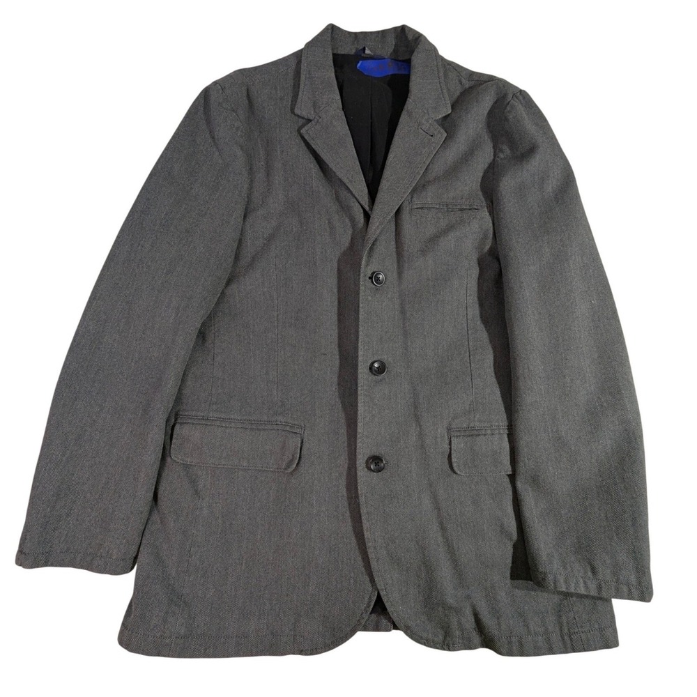 Gap‎ Gray Herringbone Cotton Blazer L 315760-00 HOL 05